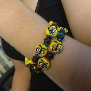 Hand Beaded Butterfly Coil Bracelet